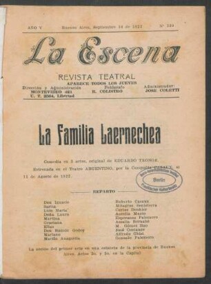 La familia Laernechea : comedia en 3 actos