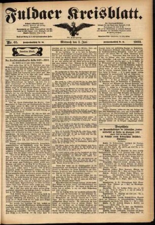 Zweite Ausgabe vom Mittwoch, den 03. Juni 1903.