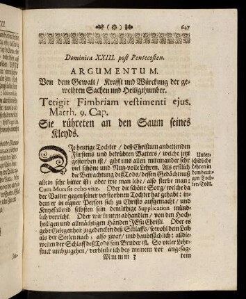 647-663, Dominica XXIII. post Pentecosten; Dominica XXIV. post Pentecosten