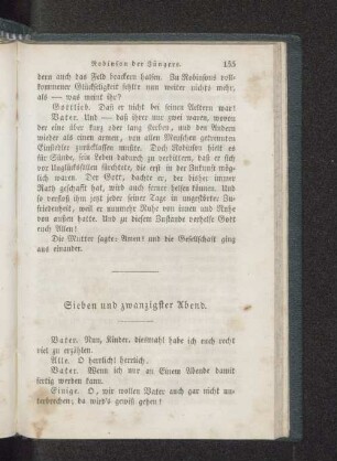 Sieben und zwanzigster Abend.