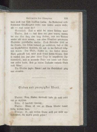 Sieben und zwanzigster Abend.
