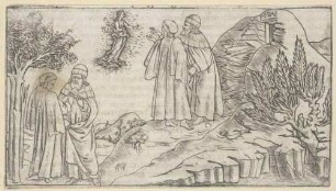 Illustration zum II. Gesang, aus: Dante Alighieri: Comedia, mit dem Kommentar von Cristoforo Landino, Florenz 1481