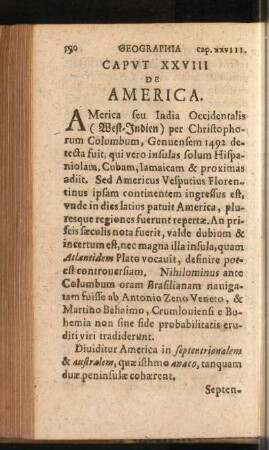 Caput XXVIII. De America