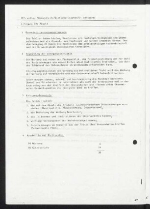 Lehrgang 03: Absatz