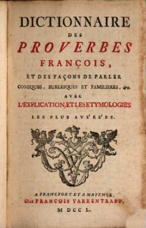 Dictionnaire des proverbes françois