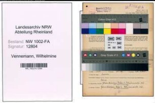 Entnazifizierung Wilhelmine Vennemann, geb. 08.05.1913 (Filialleiterin)