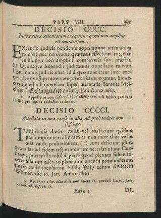 Decisio CCCCI. - CCCCXCVI.