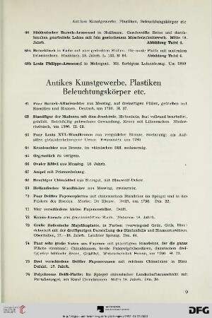 Antikes Kunstgewerbe, Plastiken, Beleuchtungskörper etc. (Nr. 61-170)