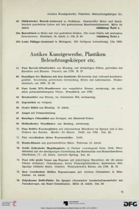 Antikes Kunstgewerbe, Plastiken, Beleuchtungskörper etc. (Nr. 61-170)