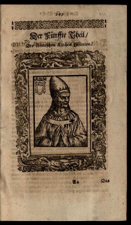 Der Fünffte Theil/ Der Römischen Kirchen Historien.