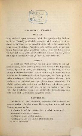 Zur lateinischen Sprachgeschichte, 1. Lateinische Etymologien