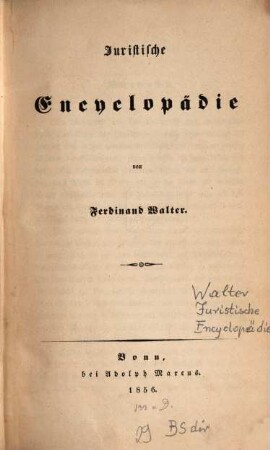 Juristische Encyclopädie