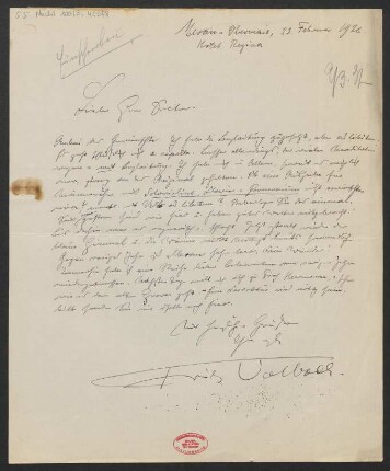 Brief an Ludwig Strecker an B. Schott's Söhne : 23.02.1926
