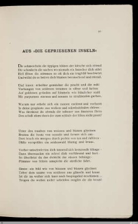 Aus "Die gepriesenen Inseln" / Lothar Treuge