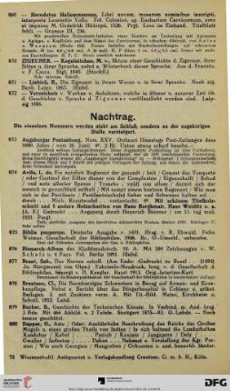 Nachtrag (Nr. 873-902)