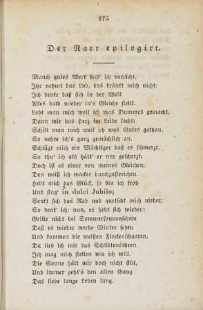 Der Narr epilogirt.