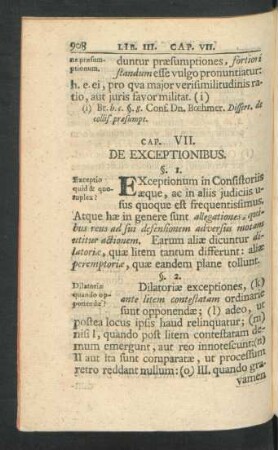 Cap. VII. De Exceptionibus