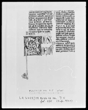 Bernardus Papiensis und andere — Initiale N?, Folio 185 recto