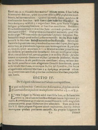 Sectio IV. De Vulgata editione in Psalmis cotruptissima.