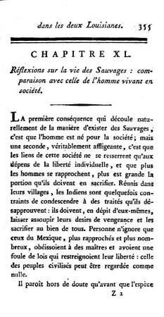 Reflexions sur la vie des Sauvages : comparaison avec celle de l'homme vivant en société.