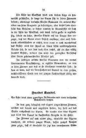 Zweites Kapitel. Der Leser lernt einen gewaltigen Aristokraten und einen berühmten Demokraten kennen