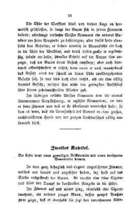 Zweites Kapitel. Der Leser lernt einen gewaltigen Aristokraten und einen berühmten Demokraten kennen