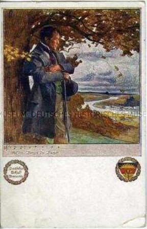 Liedillustration, Postkarte des Deutschen Schulvereins Nr.458