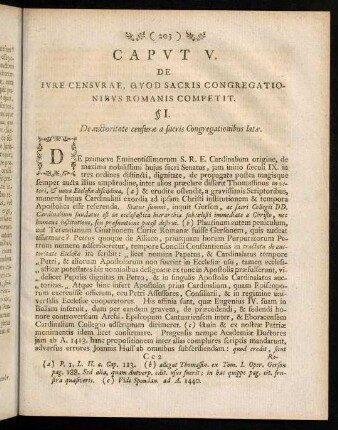 203-223, Capvt V. De Ivre Censvrae, Qvod Sacris Congregationibvs Romanis Competit.