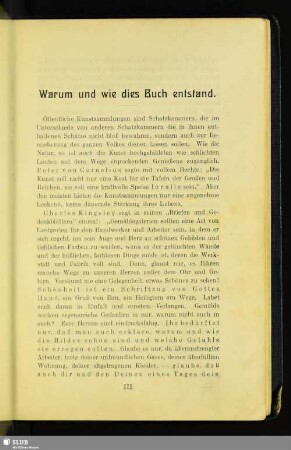 Warum und wie dies Buch entstand