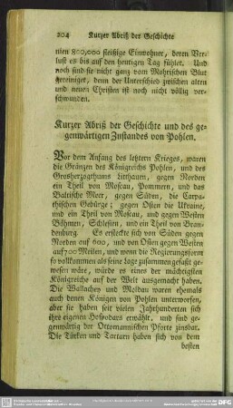 Kurzer Abriß der Geschichte und des gegenwärtigen Zustandes von Pohlen