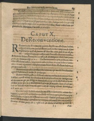 Caput X. De Reconventione.