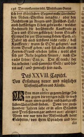 536-542, Das XXVII. Capitel.