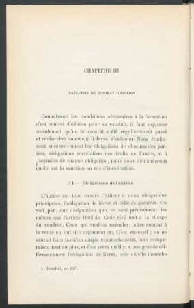 Chapitre III. Exécution du contrat d'édition