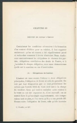 Chapitre III. Exécution du contrat d'édition