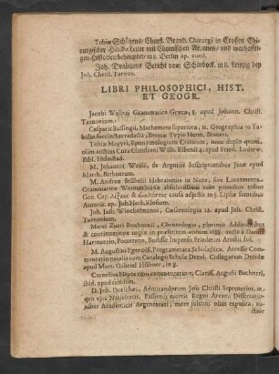Libri Philosophici, Hist. Et Geogr.