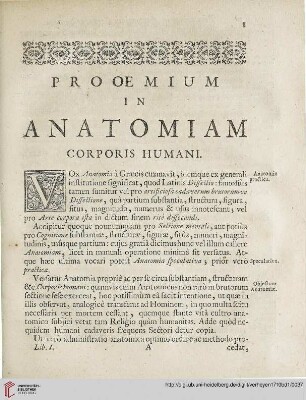 Prooemium in anatomiam corporis humani