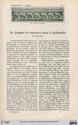 Der Fortschritt der dekorativen Künste in Nordamerika