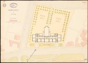 Bezirksschule, Zittau: Lageplan (Variante) 1:400