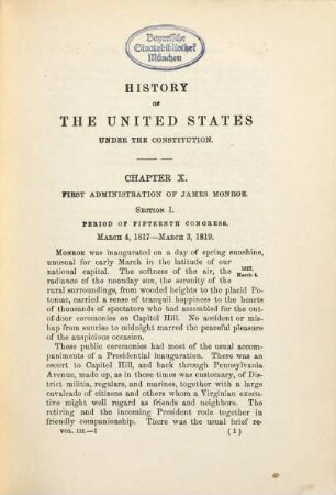 History of the United States of America, under the constitution, 3