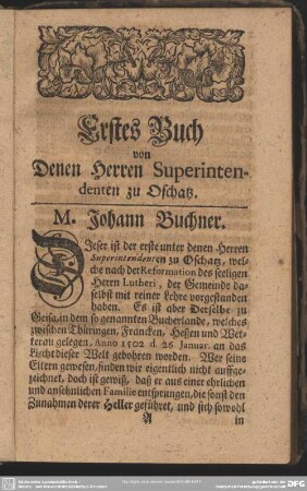 Erstes Buch von Denen Herren Superintendenten zu Oschatz