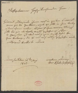 Brief an B. Schott's Söhne : 16.05.1825