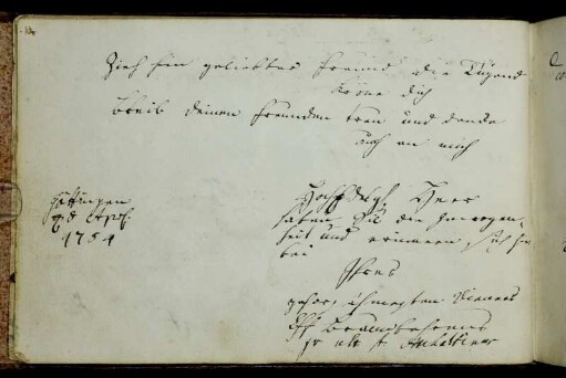 Johann Christian Friedrich Braunbehrens. Göttingen, 8.4.1754.
