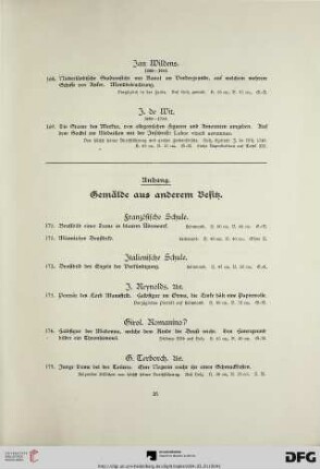 Anhang. Gemälde aus anderem Besitz (Nr. 170-192)