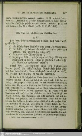 VII. Von den selbstständigen Gutsbezirken