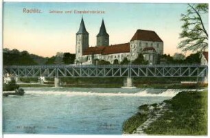 Rochlitz. Schloss und Eisenbahnbrücke