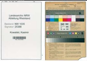 Entnazifizierung Kasimir Kowalski , geb. 14.04.1917 (Steiger)