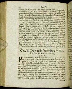 Cap. V. De variis speciebus & divisionibus Montium Pietatis.