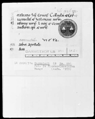 Laacher Sakramentar — Tierkreiszeichen Waage, Folio 5verso