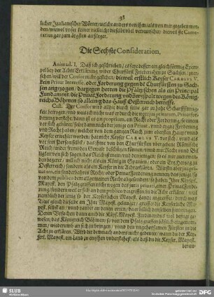 Die Sechste Consideration
