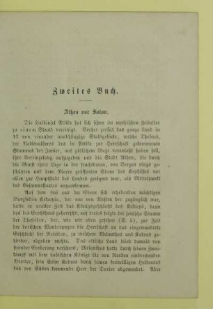 Zweites Buch. Athen vor Solon